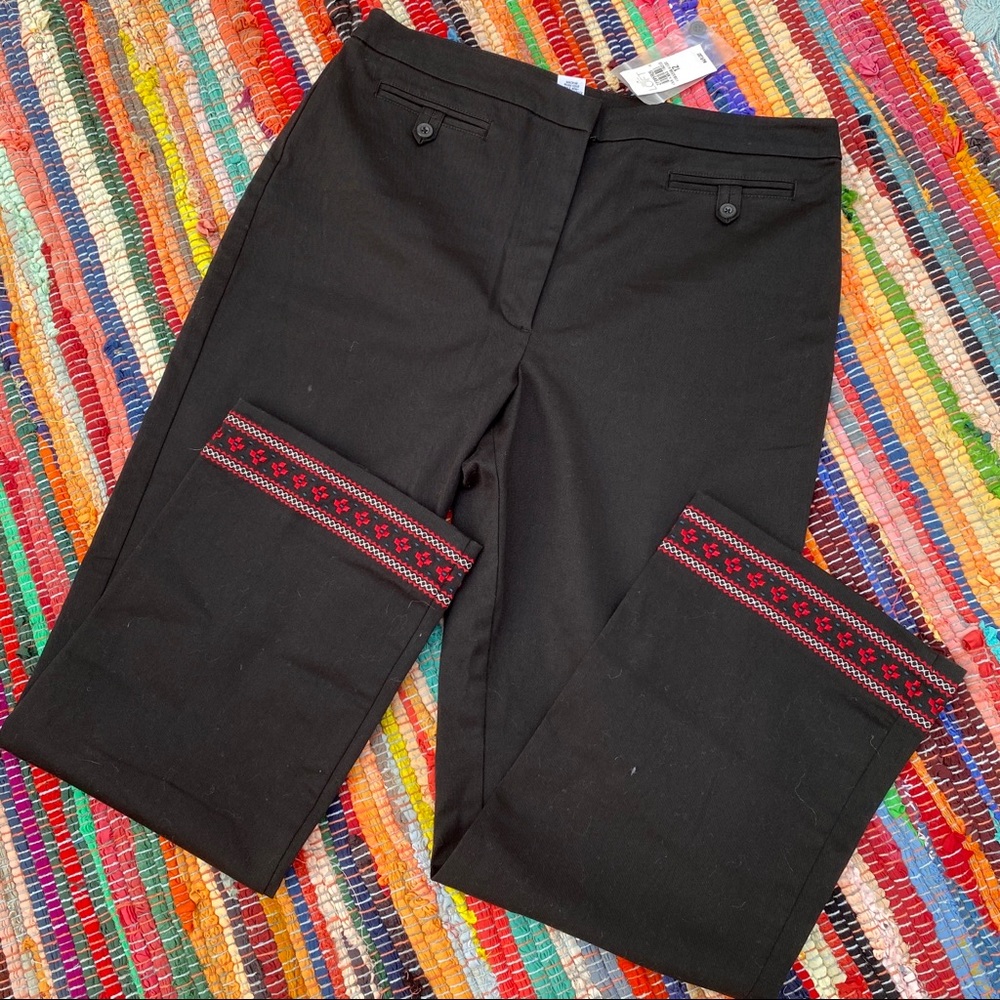 LOFT | Embroidered Boho Career Slacks